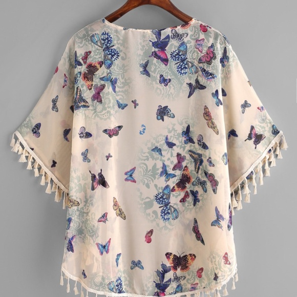 BUTTERFLY PRINT KIMONO - Picture 2 of 2
